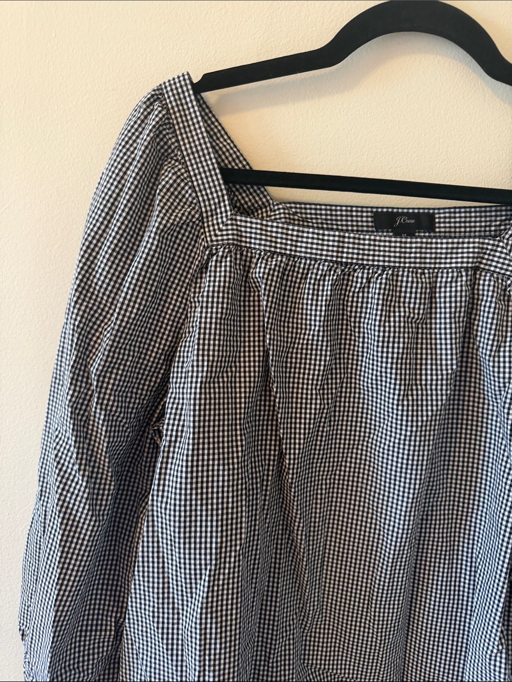 J. Crew Black & White Gingham A-Line Shirt